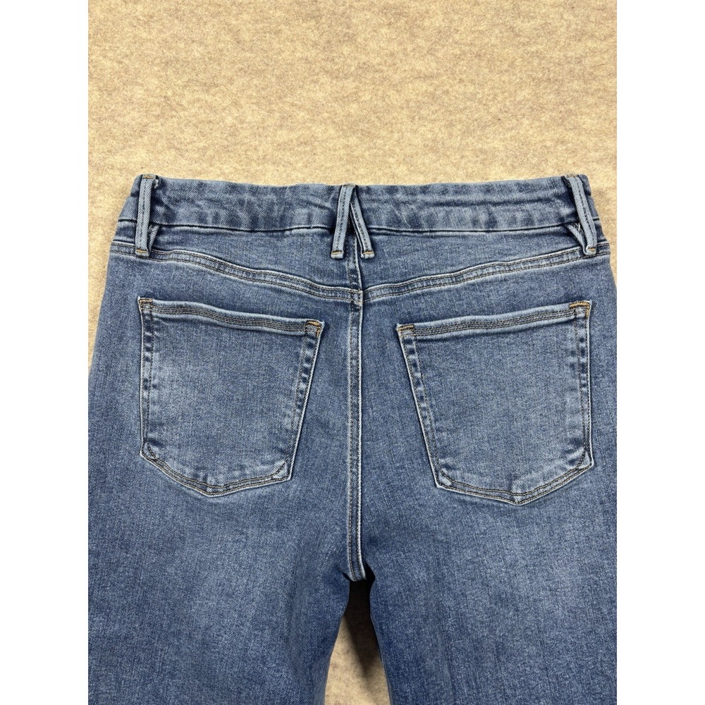 Good American Women's Blue Denim Jeans Size 10/30 High Waist Medium Wash Stretch - Picture 7 of 8